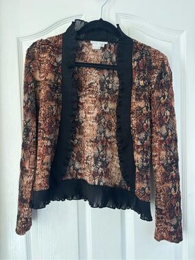 Alberto Makali Brown Snake-Print Open Front Top Cavalli inspired